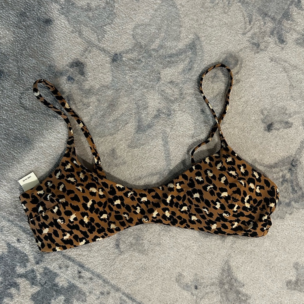 Aerie animal print bikini top
